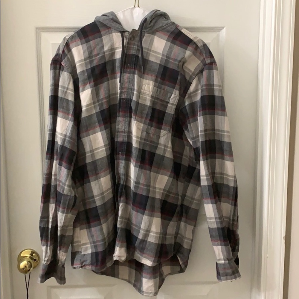 Men’s XL hoodie flannel (like new)